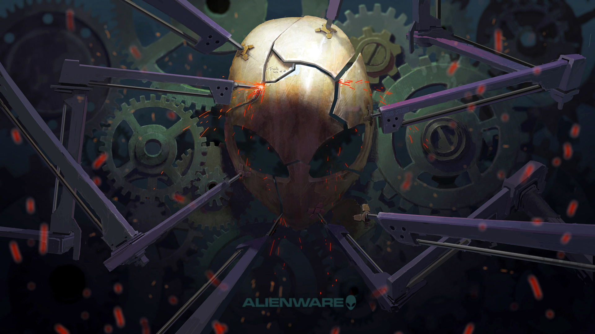Alienware Broken Mask Cool Logo 1080p Wallpaper Patible