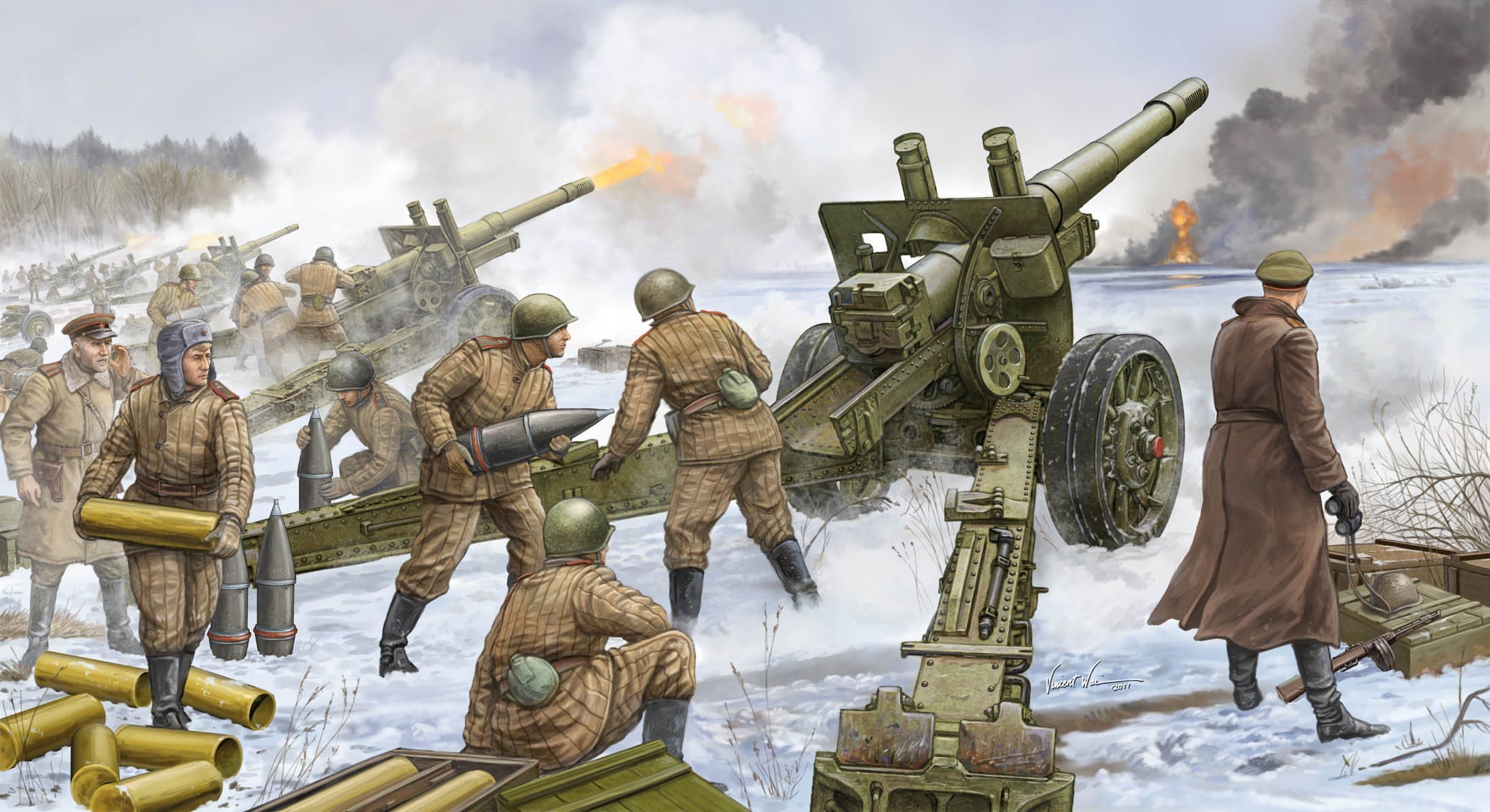 Howitzer Men Red Army The Great Patriotic War Picture HD