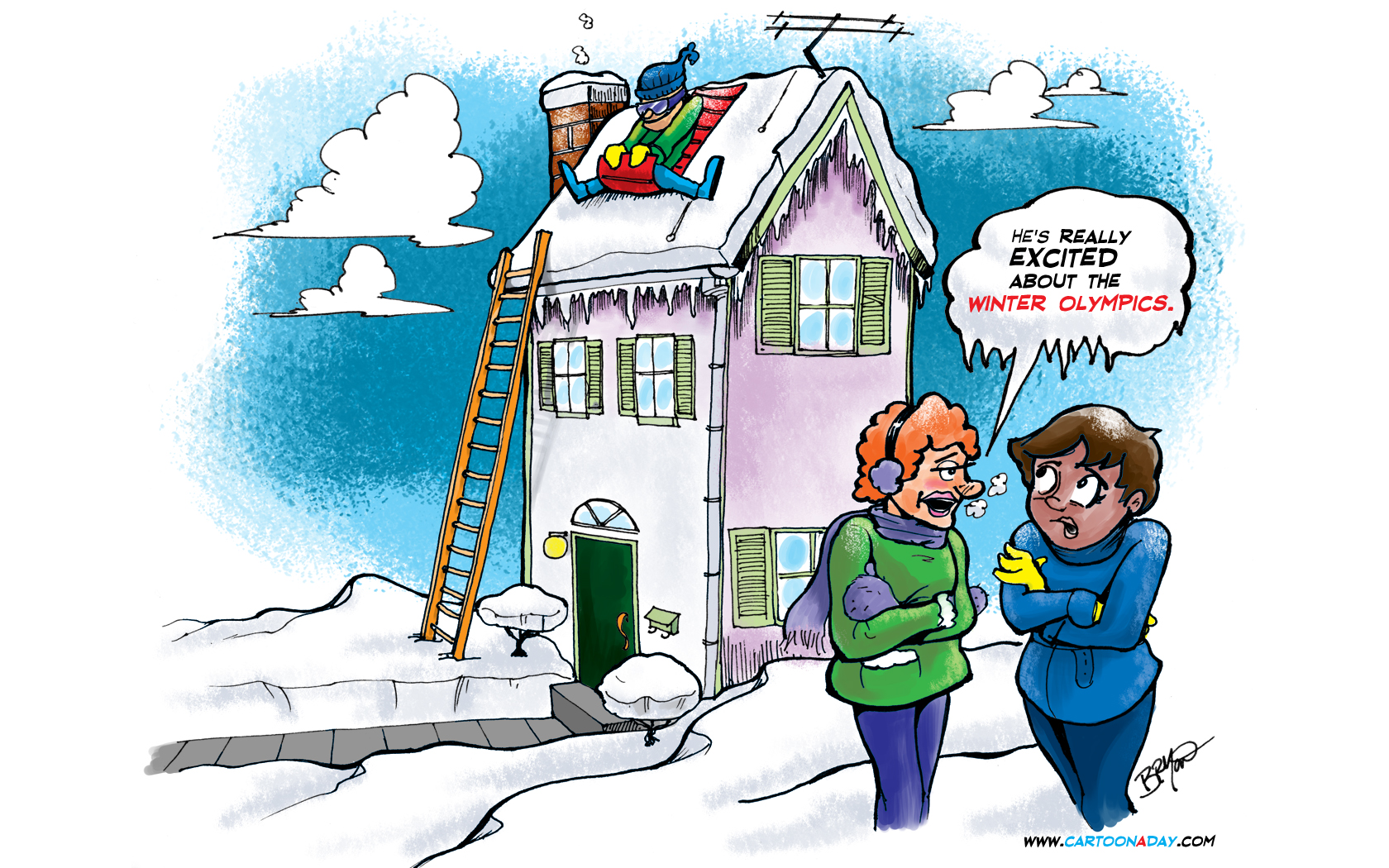Olympic Excitement Cartoon A Day
