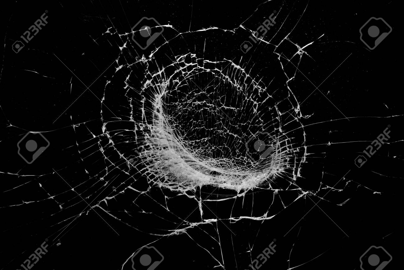 Broken Glass Isolated On Black Background texture Backdrop Object