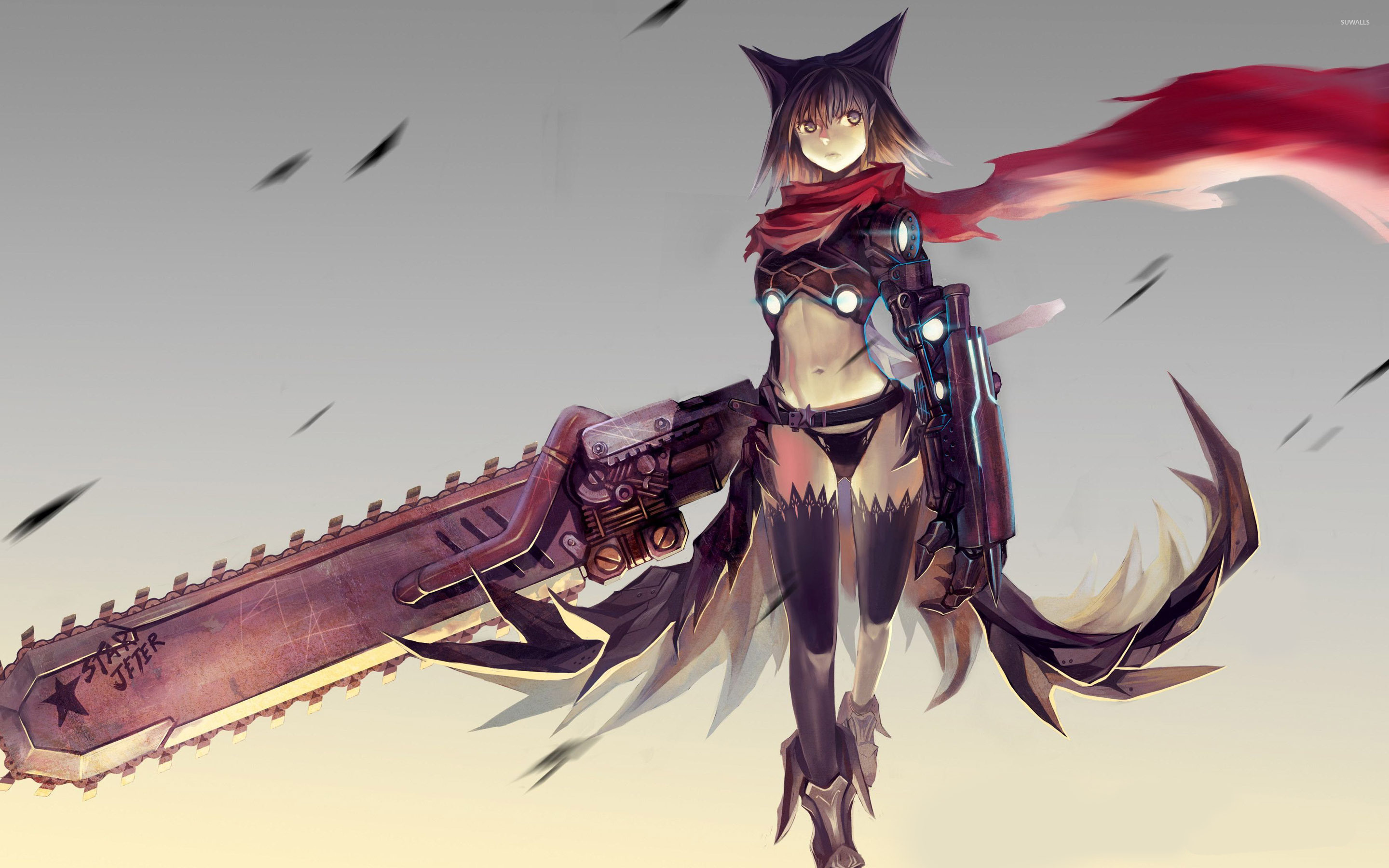 Catgirl With A Chainsaw Wallpaper Anime