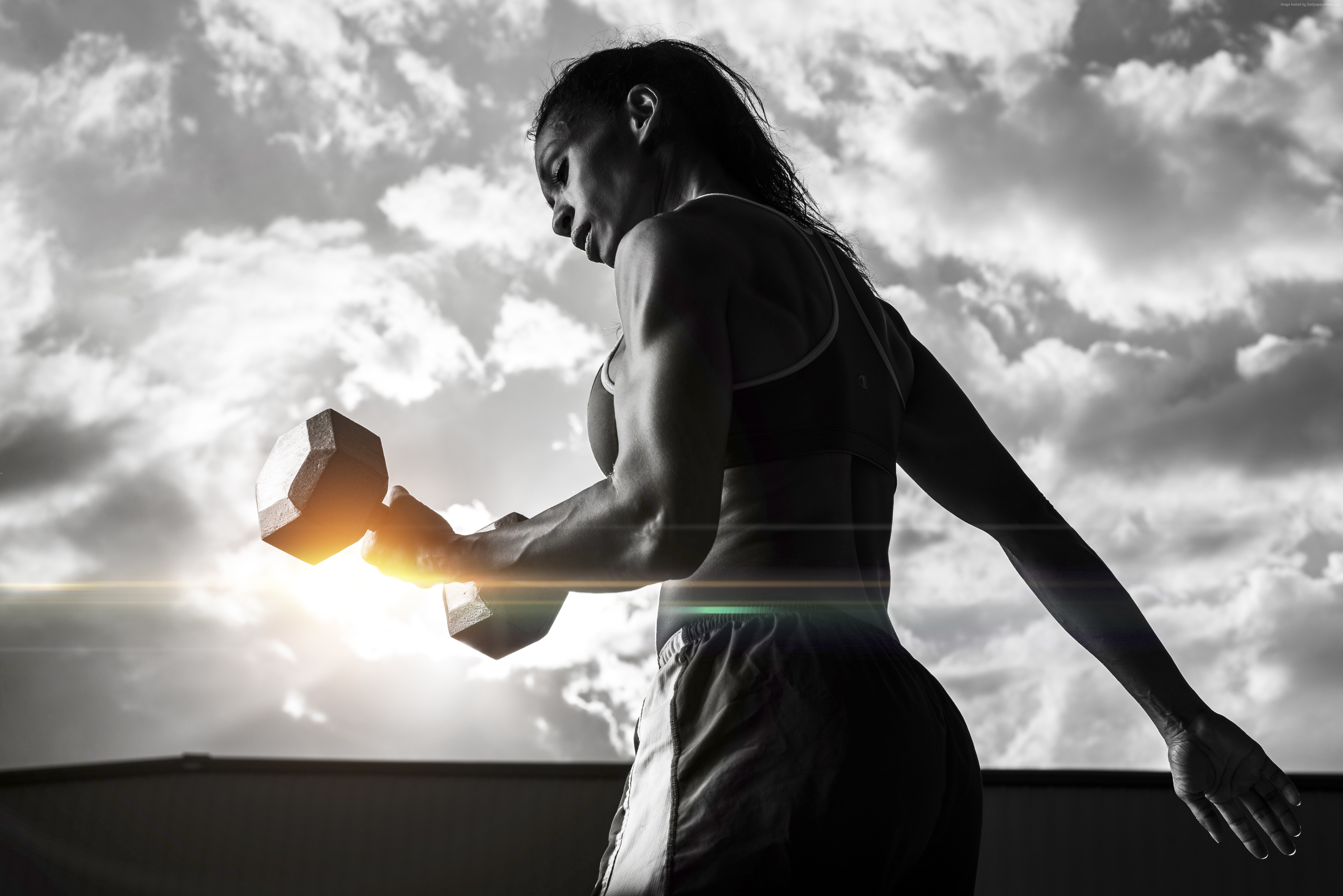 Workout Motivation Gym Girl Dumbbells Exercise