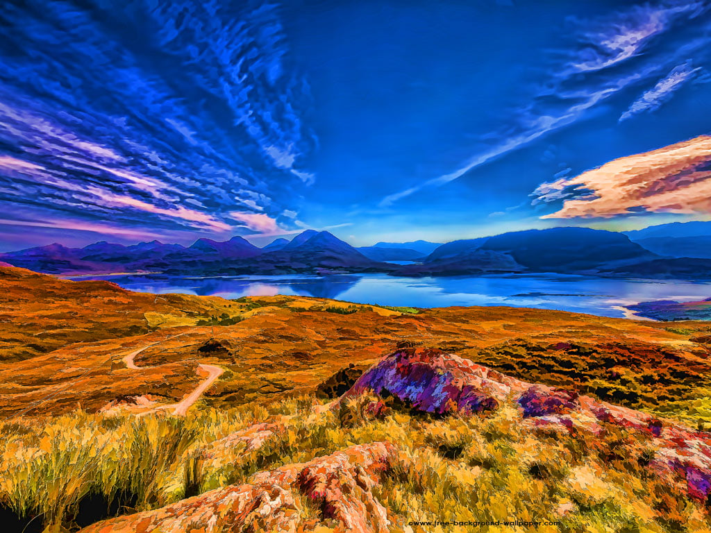 Desktop Wallpaper Of The Upper Loch Torridon And Distant