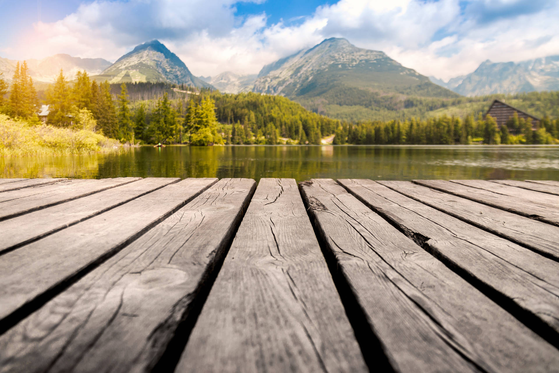 River Wooden Bridge Wallpaper