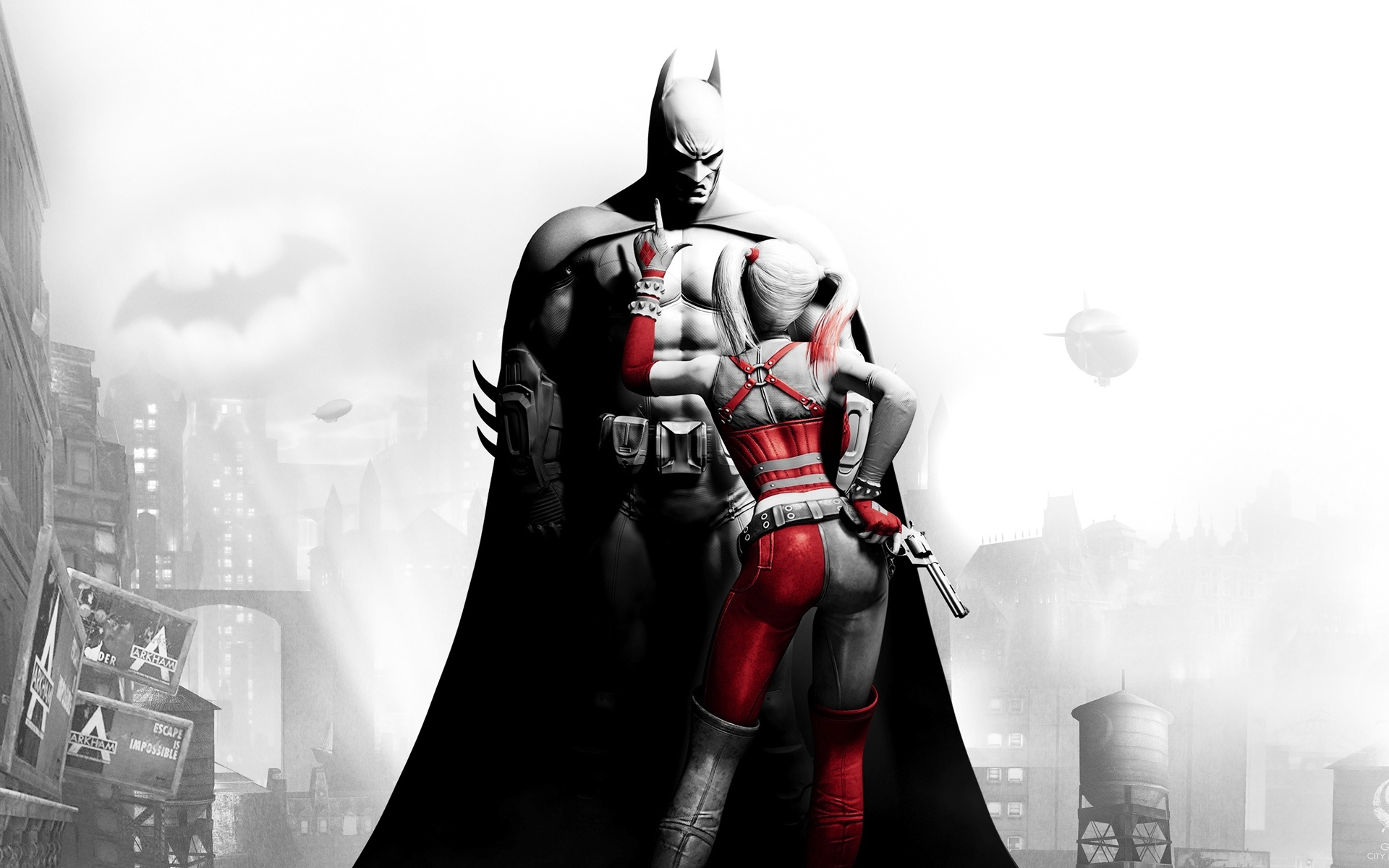 Harley Quinn Dark Batman Art City Hero Game Wallpaper