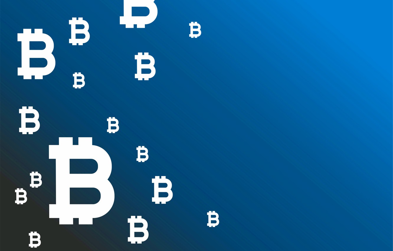 Wallpaper Blue Background Logo Fon Bitcoin