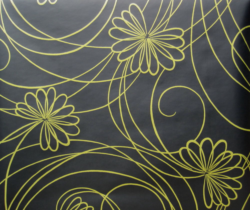 Ashford House Gold Floral On Black Wallpaper Double Roll
