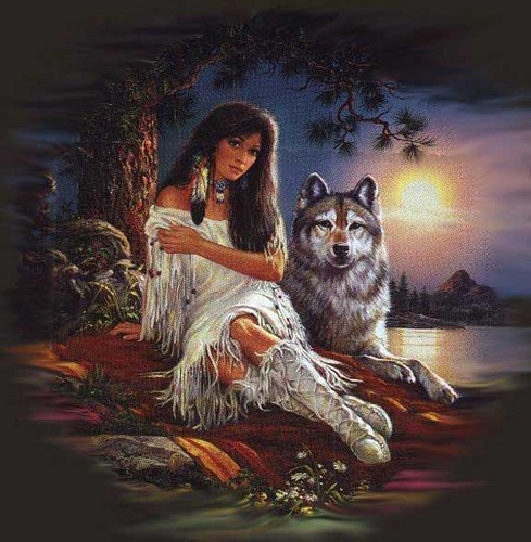 Indian Girl With Wolf Photo Sharing