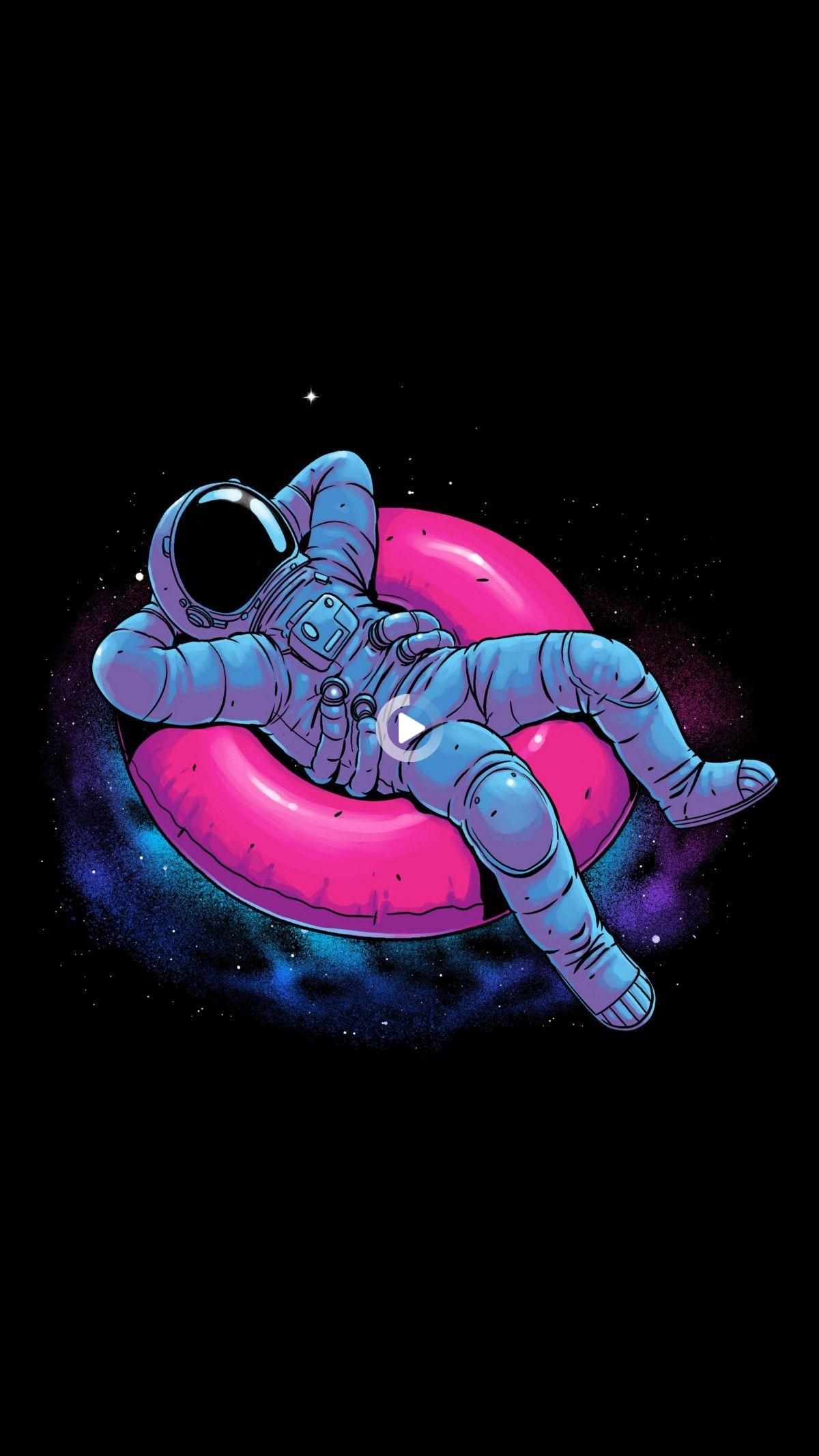 Cartoon Astronaut Illustration Graphic Design Space Animation Wallpaper