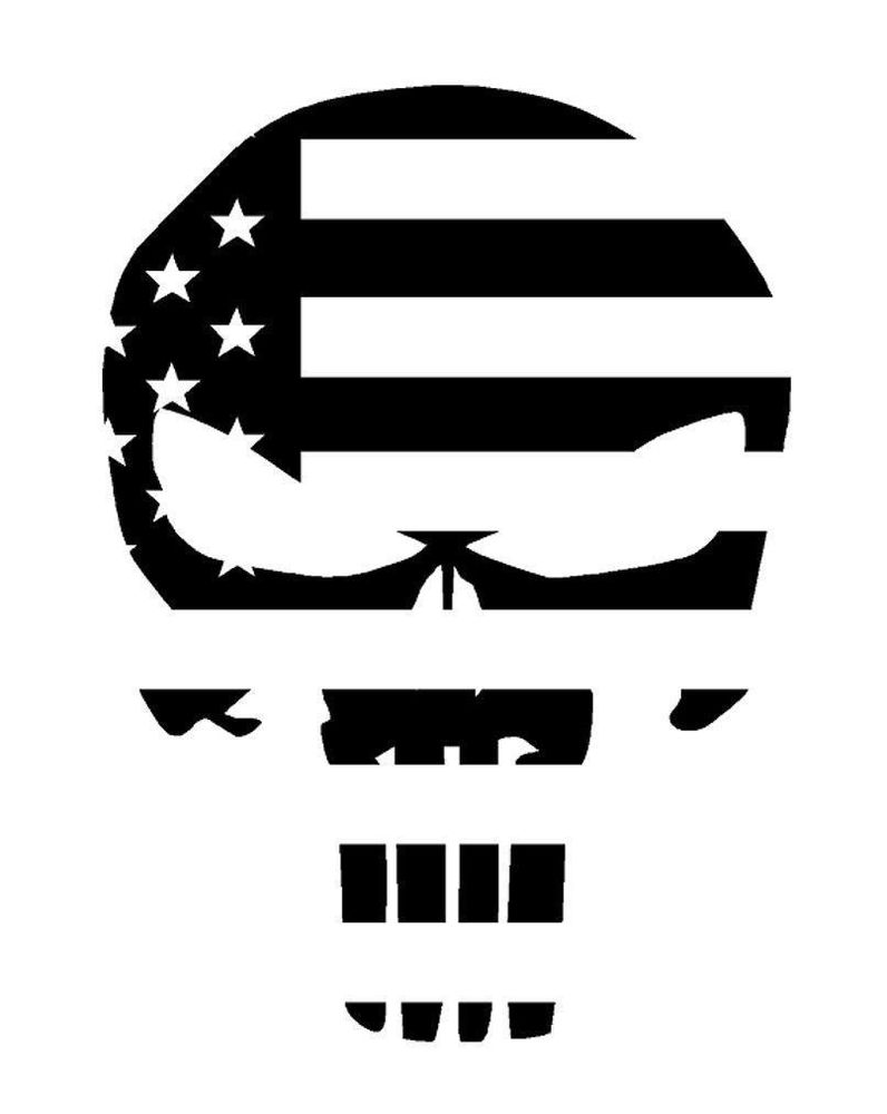 Punisher 3 Pack American Flag Skull Vinyl Decal 5 Choose Color Chris