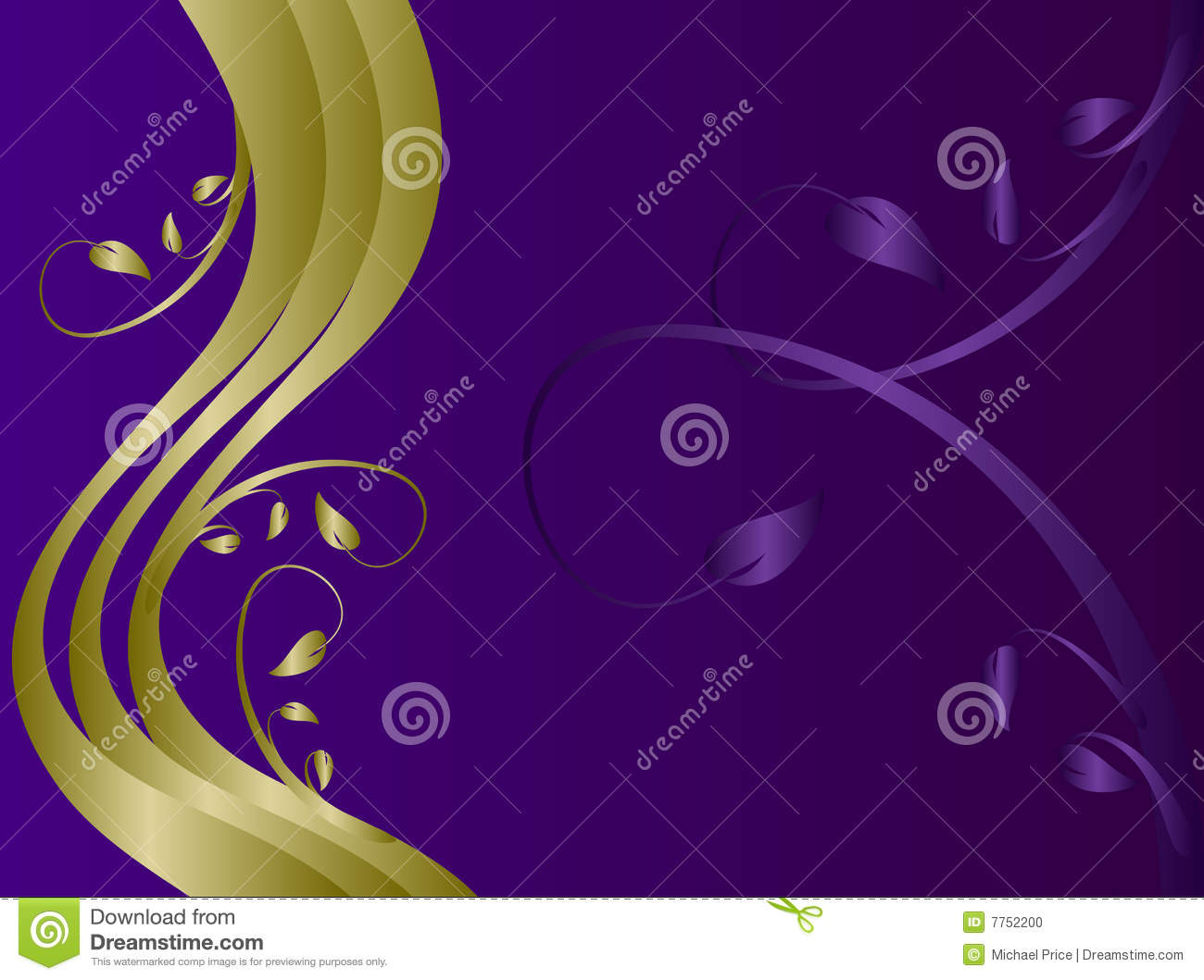 Purple And Gold Abstract Background