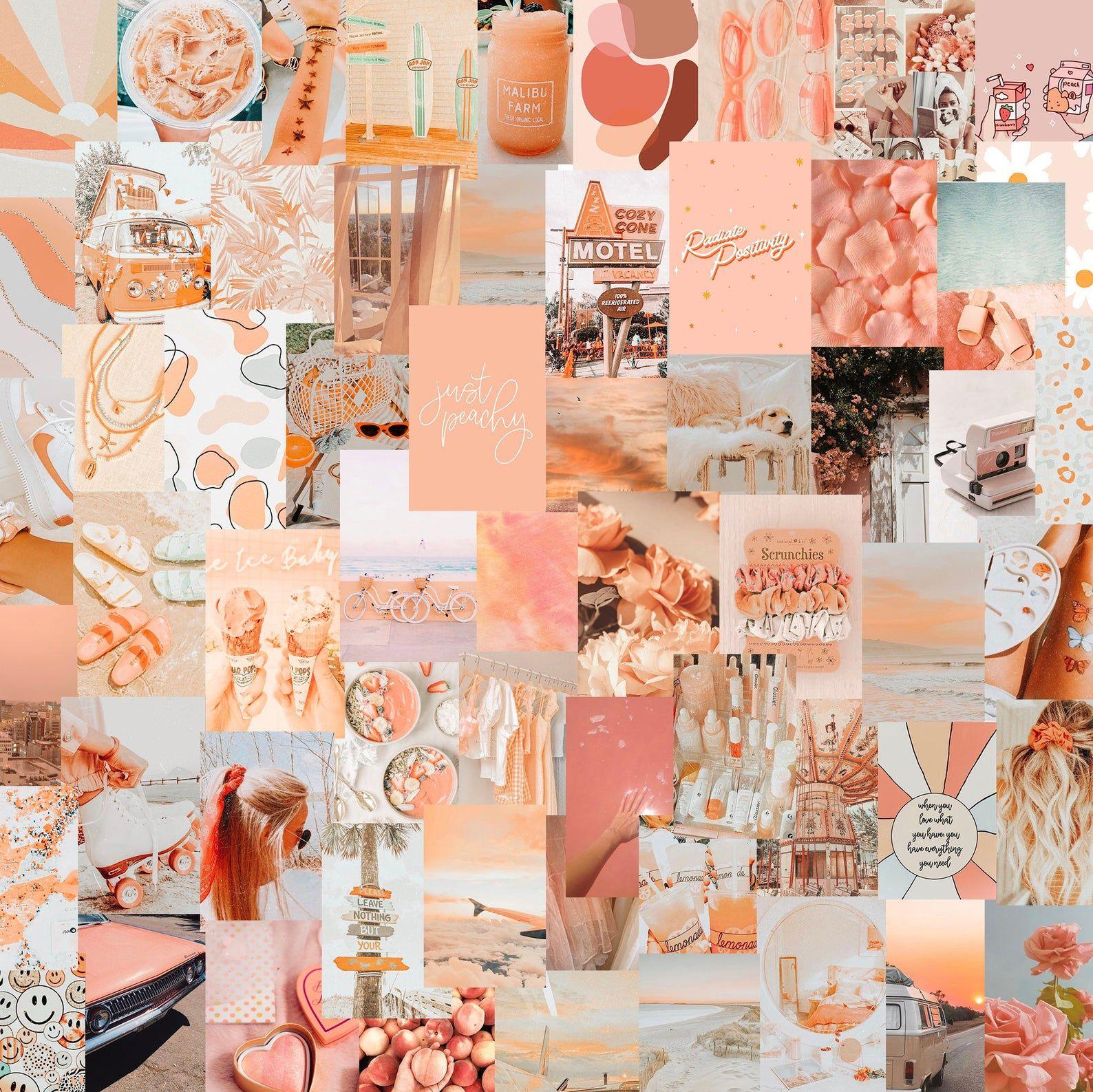 Ready To Print Peachy Warm Aesthetic Travel Vibes Wall