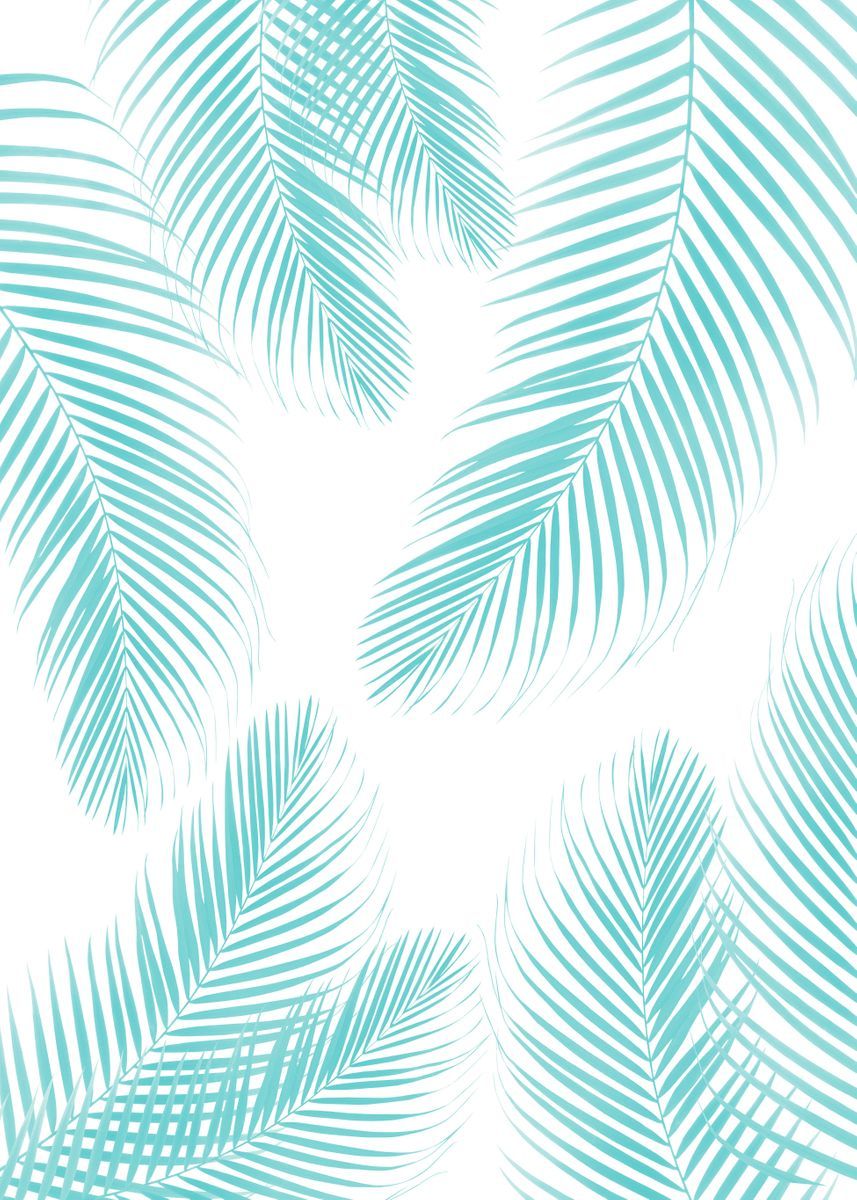 Palm Leaves Turquoise 1 Poster by Anitas Bellas Art 857x1200