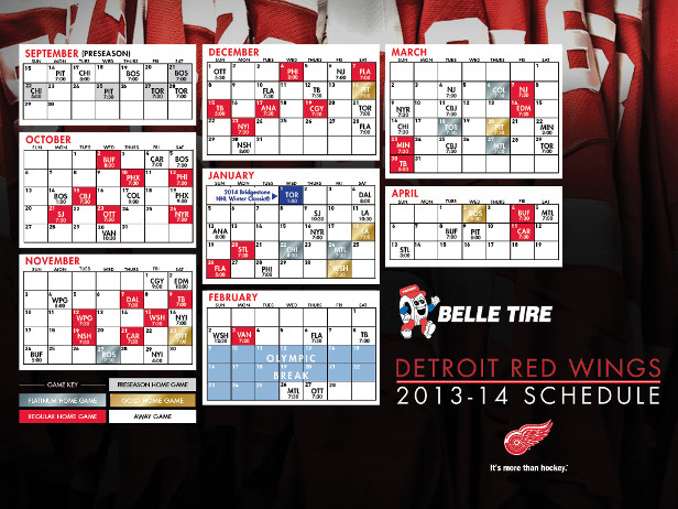 Detroit Red Wings Game Schedule