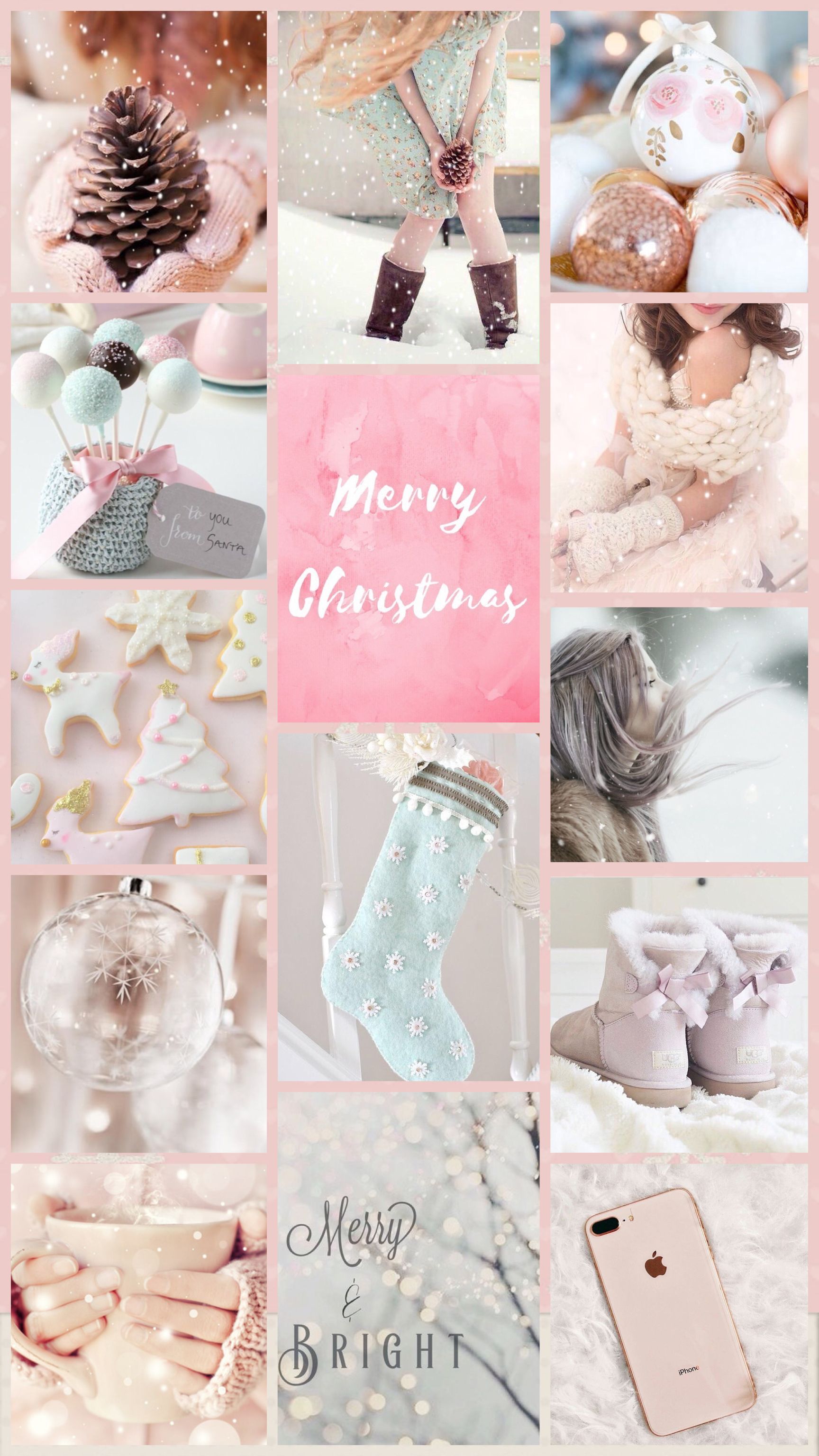 Glam Vlogs By Rose Pink Xmas Christmas Wallpaper