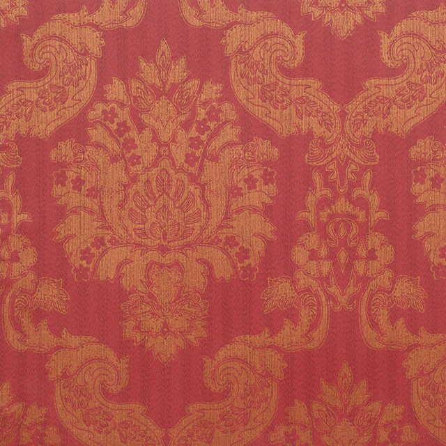 Red Gold Foil Classic Damask Louis Wallpaper Traditional