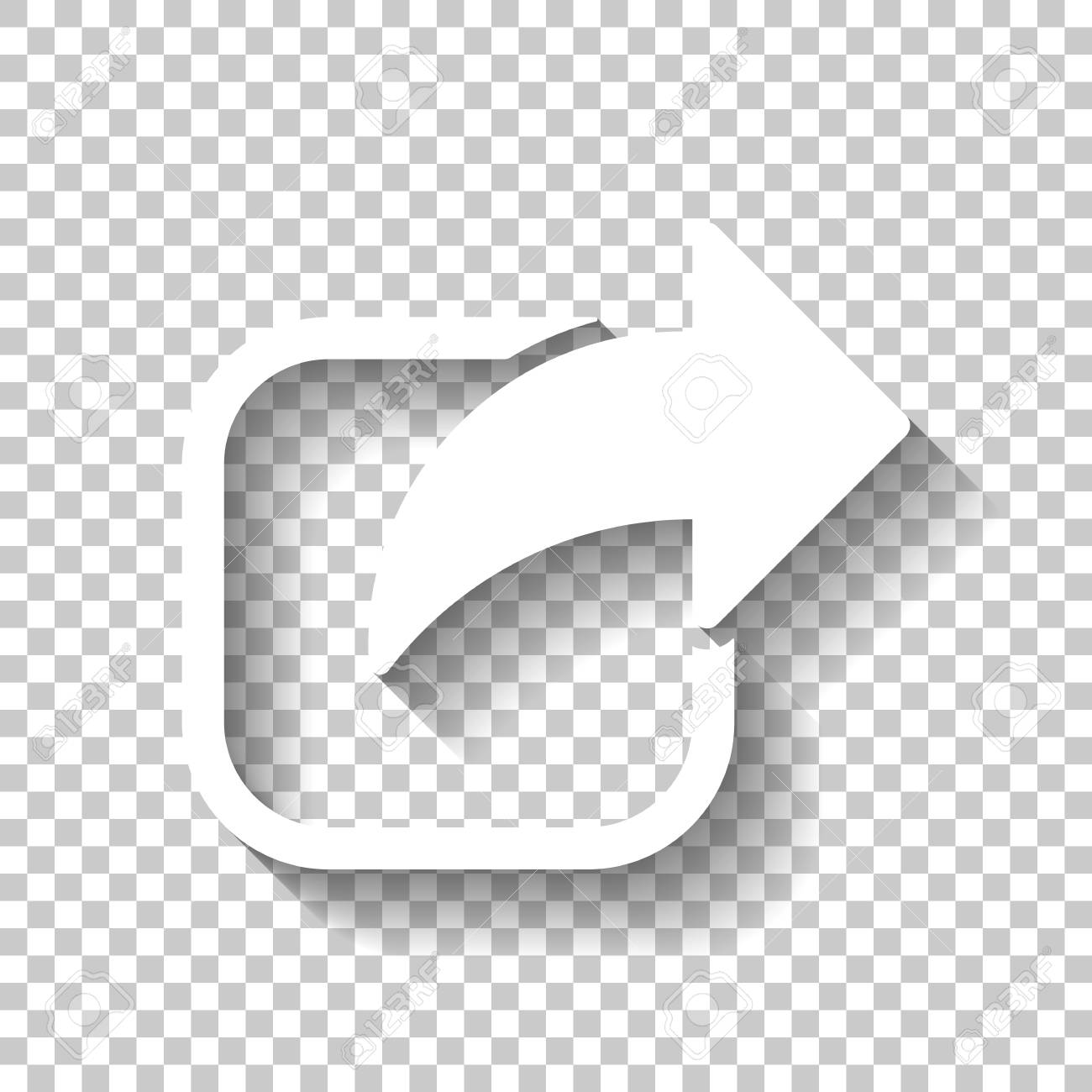 Share Icon Arrow And Square White With Shadow On