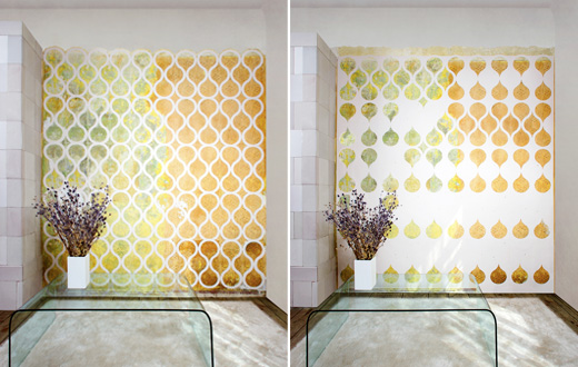 the wallpaper is created with a specially designed perforation tearing