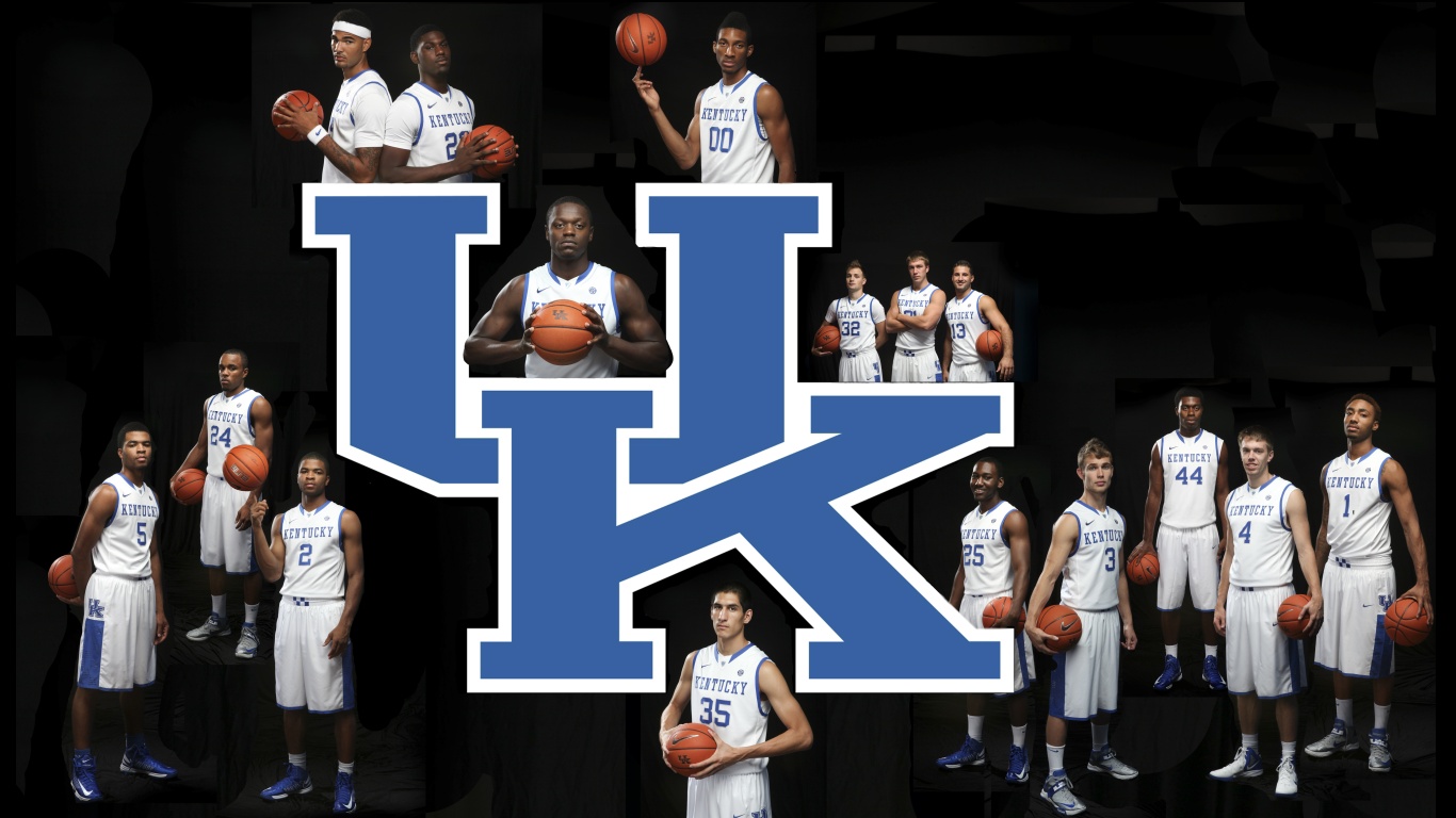 Kentucky Wildcats 2014 Basketball Team 1366x768