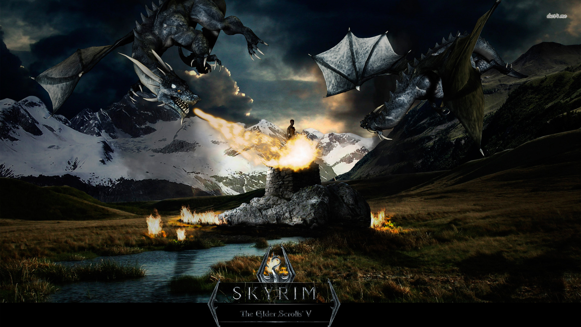 The Elder Scrolls V Skyrim Video Game Poster Wallpaper