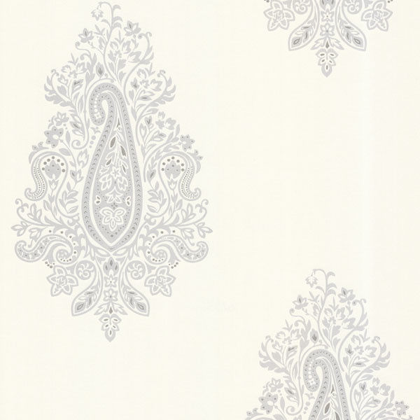 Dynasty Light Grey Paisley Wallpaper Modern By