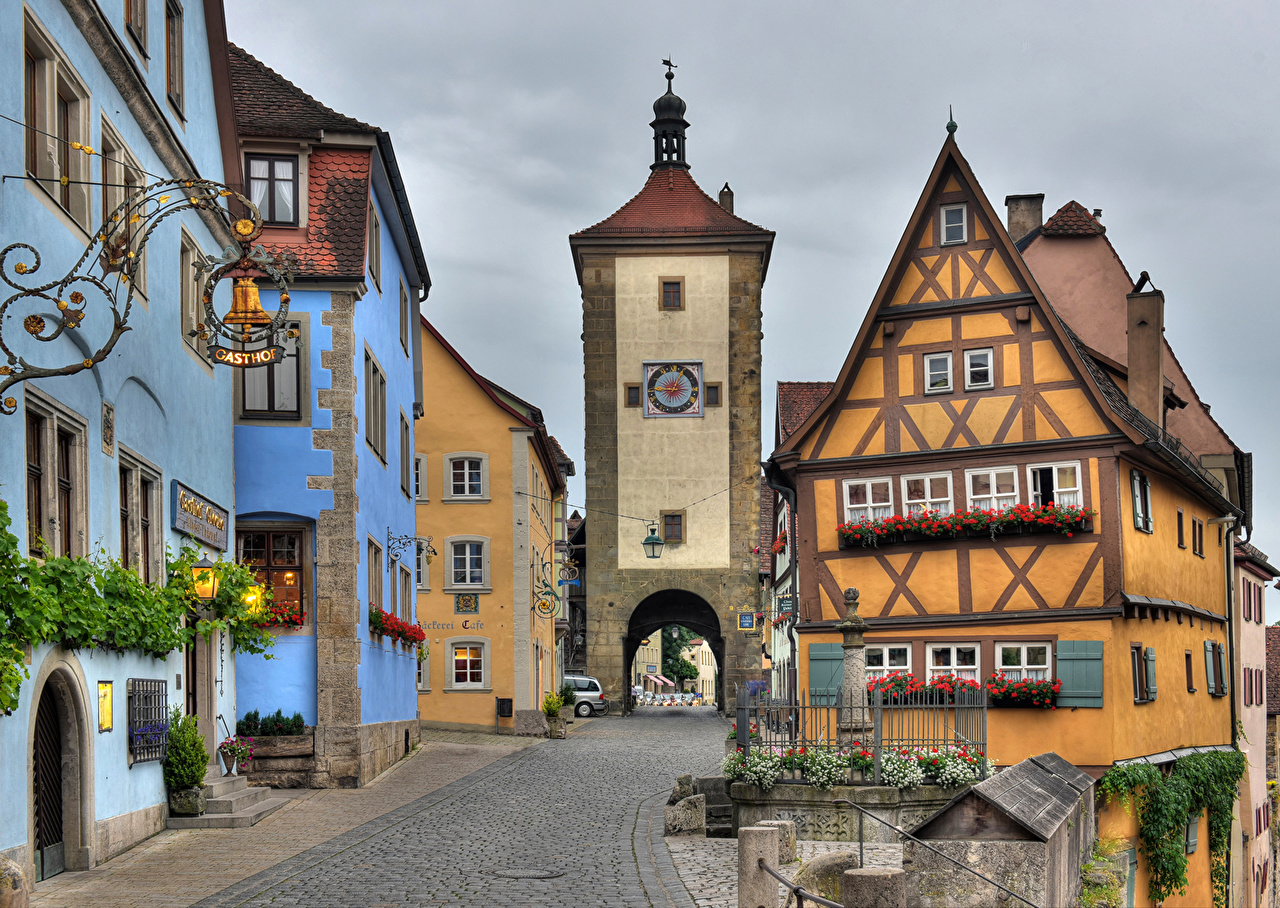 Image Germany Rothenburg Street Cities Building