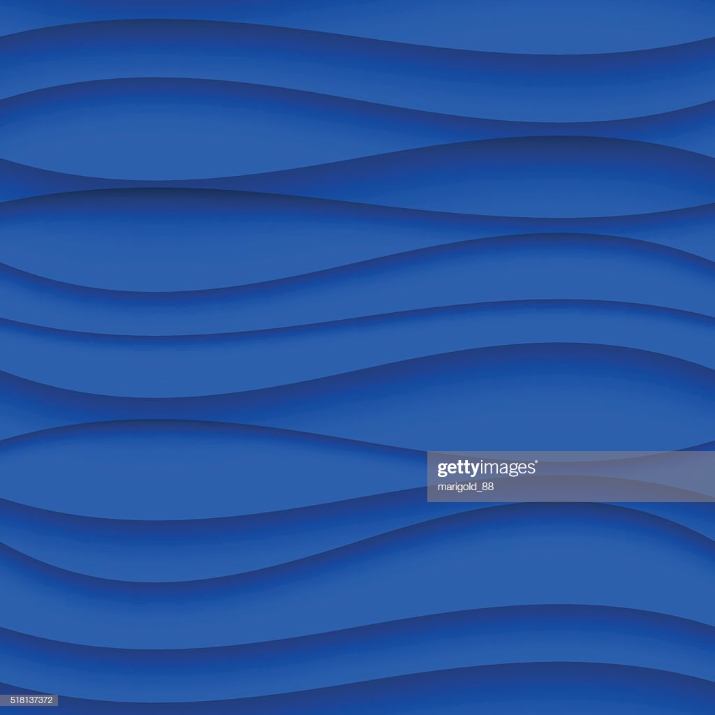 Seamless Wave Pattern Curved Shapes Background Regular Blue