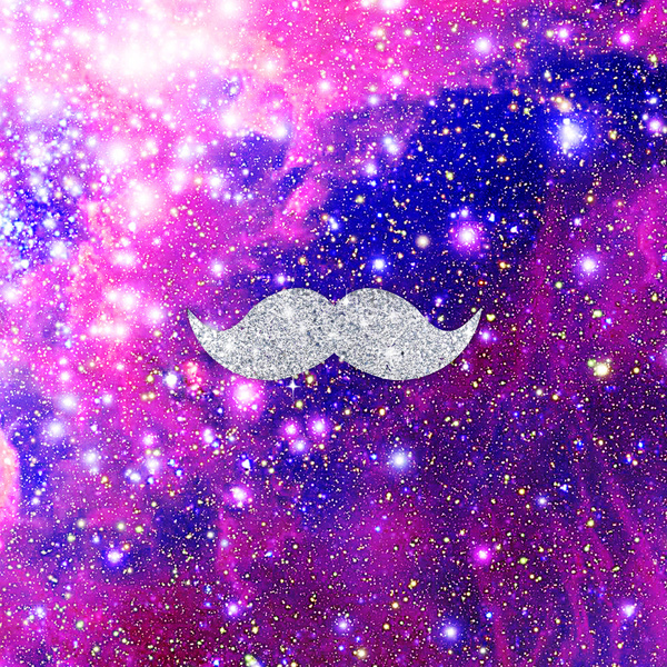 Cute Girly Mustache Wallpaper Galaxy Nebula Glitter