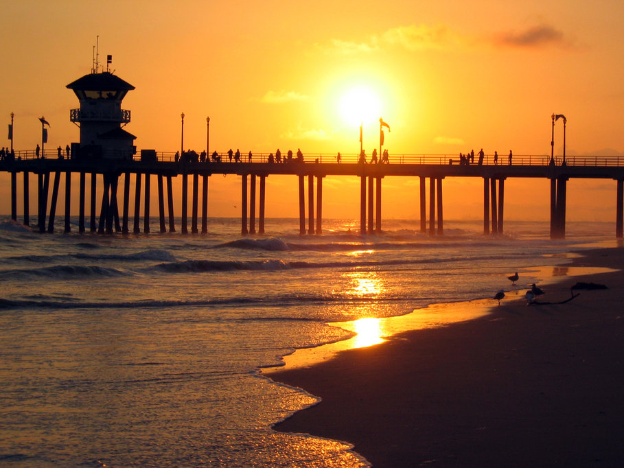 Huntington Beach CA Huntington Beach at sunset photo picture 909x682
