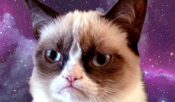 Grumpy Cat Galaxy iPhone 5 Wallpaper