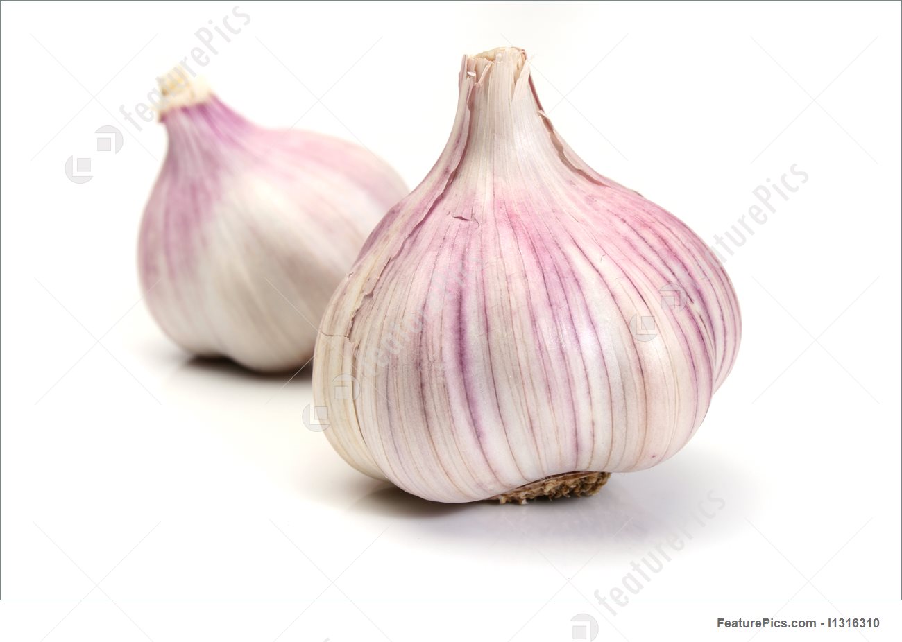 Garlic Over A White Background