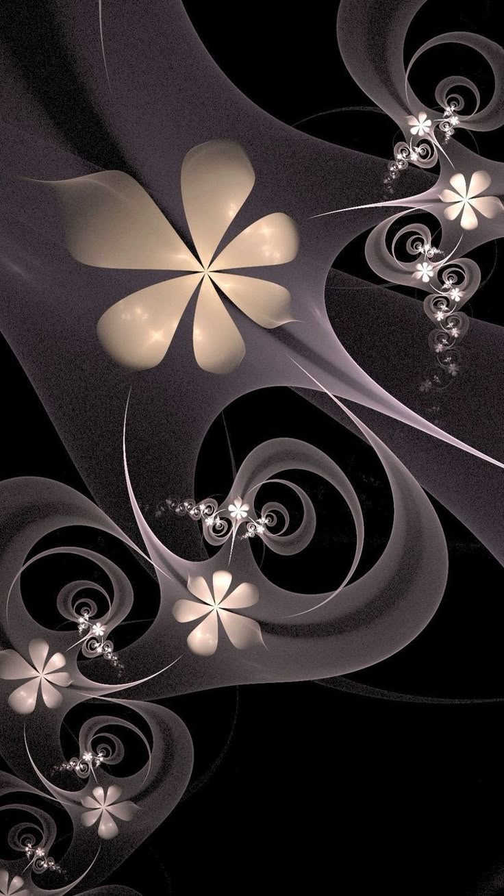 Black And White Floral iPhone Wallpaper