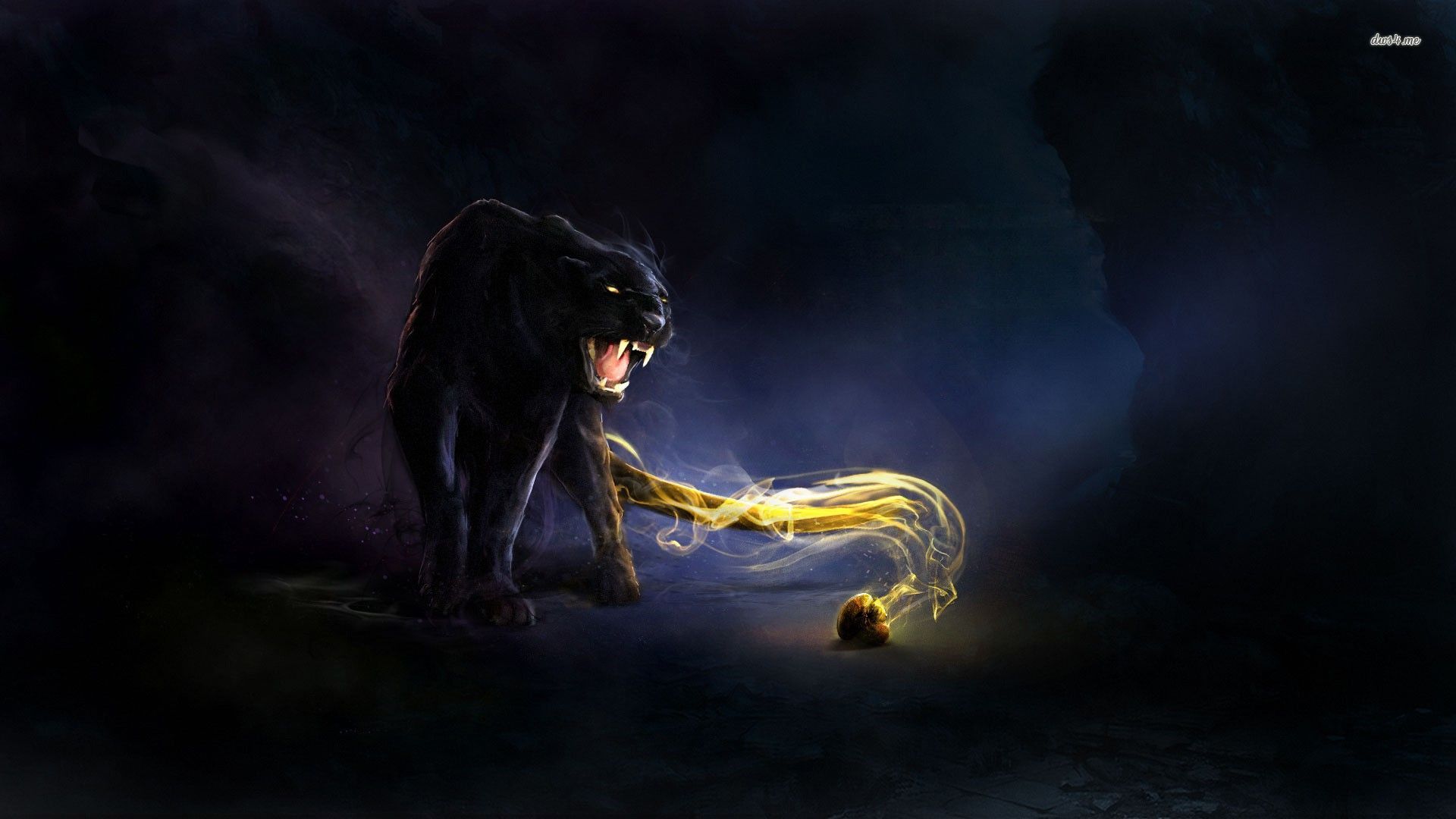 Beautiful Wallpaper Black Panther Animal Art Image