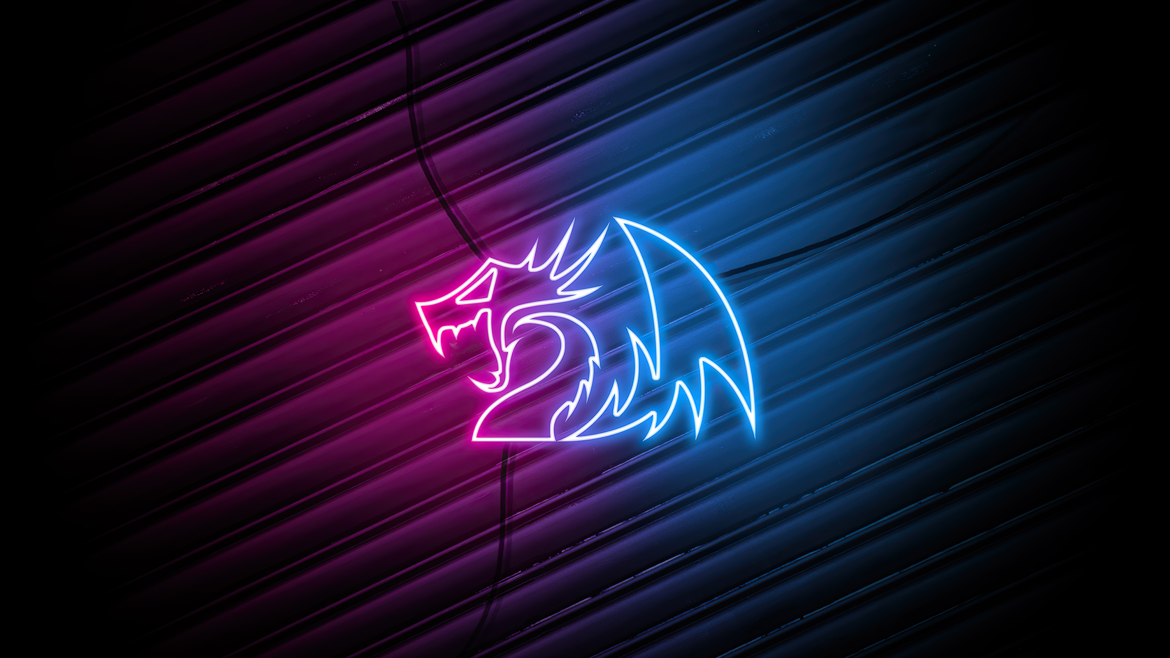 Neon Dragon Logo on a Textured Background