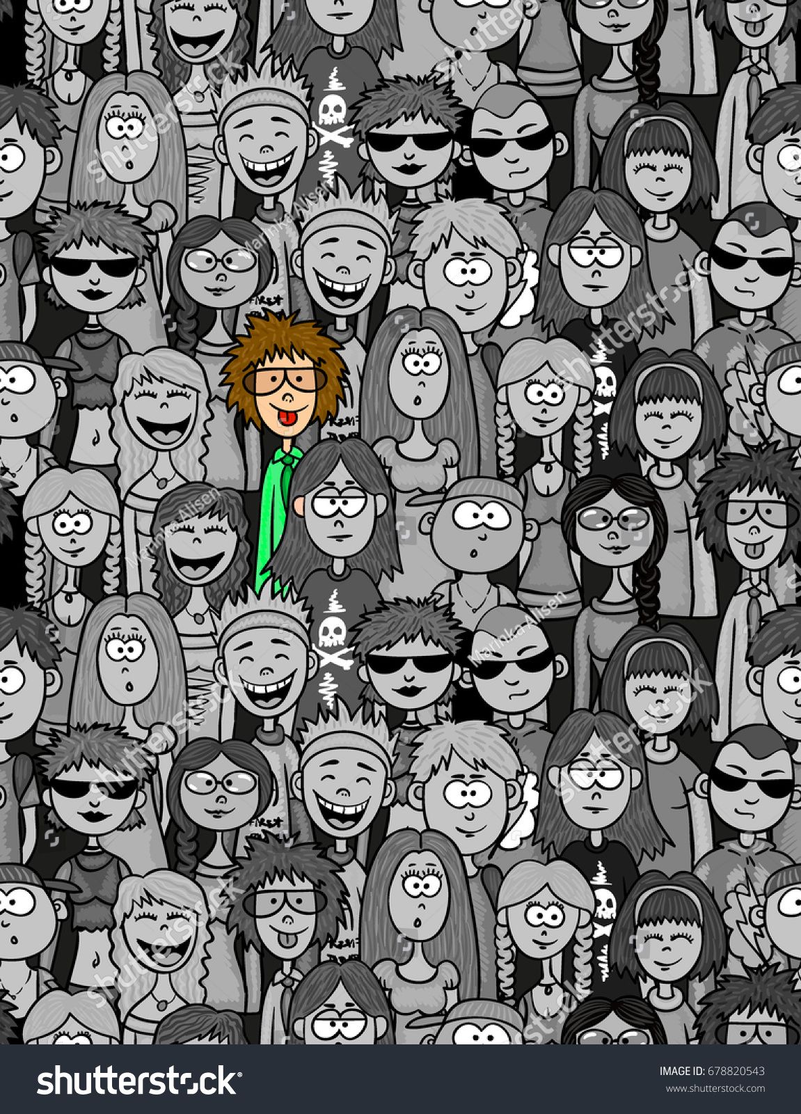 People Seamless Background Art Audience