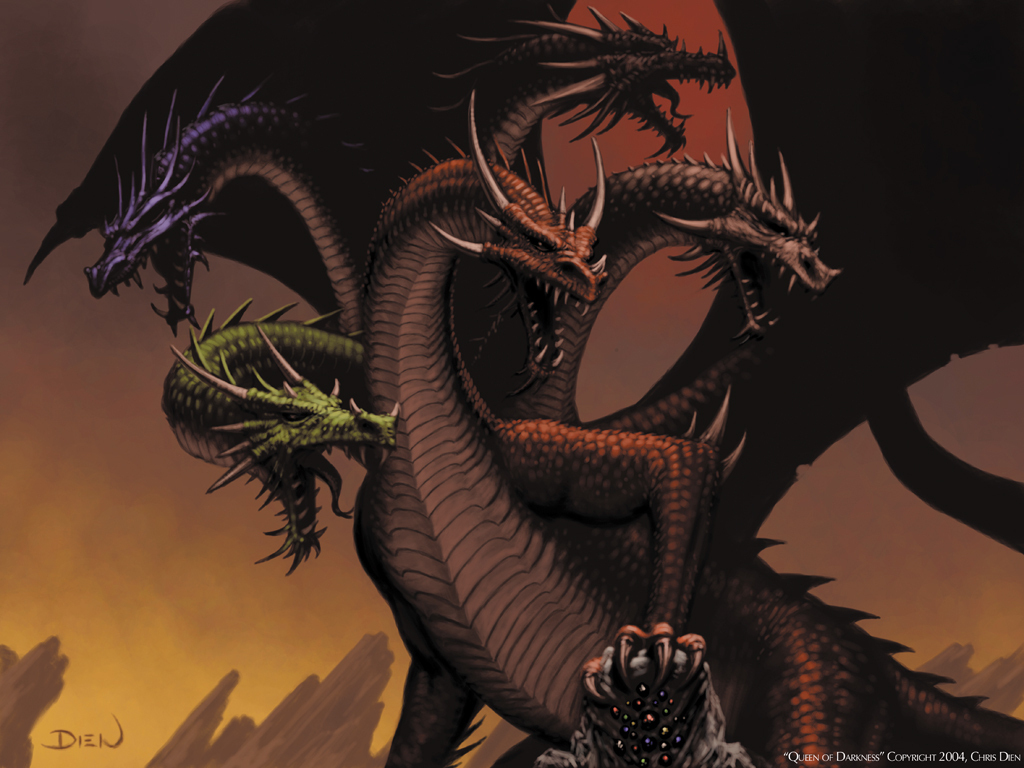 Five Headed Dragon Dragons Wallpaper