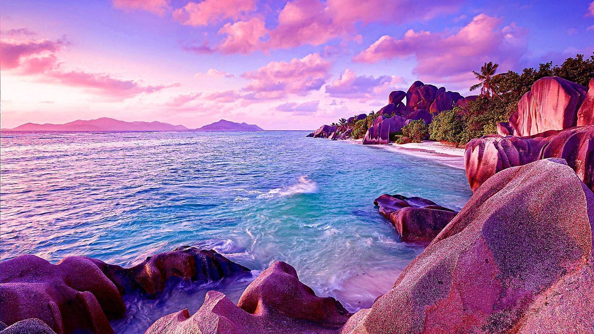 Pink Sunset Wallpaper On