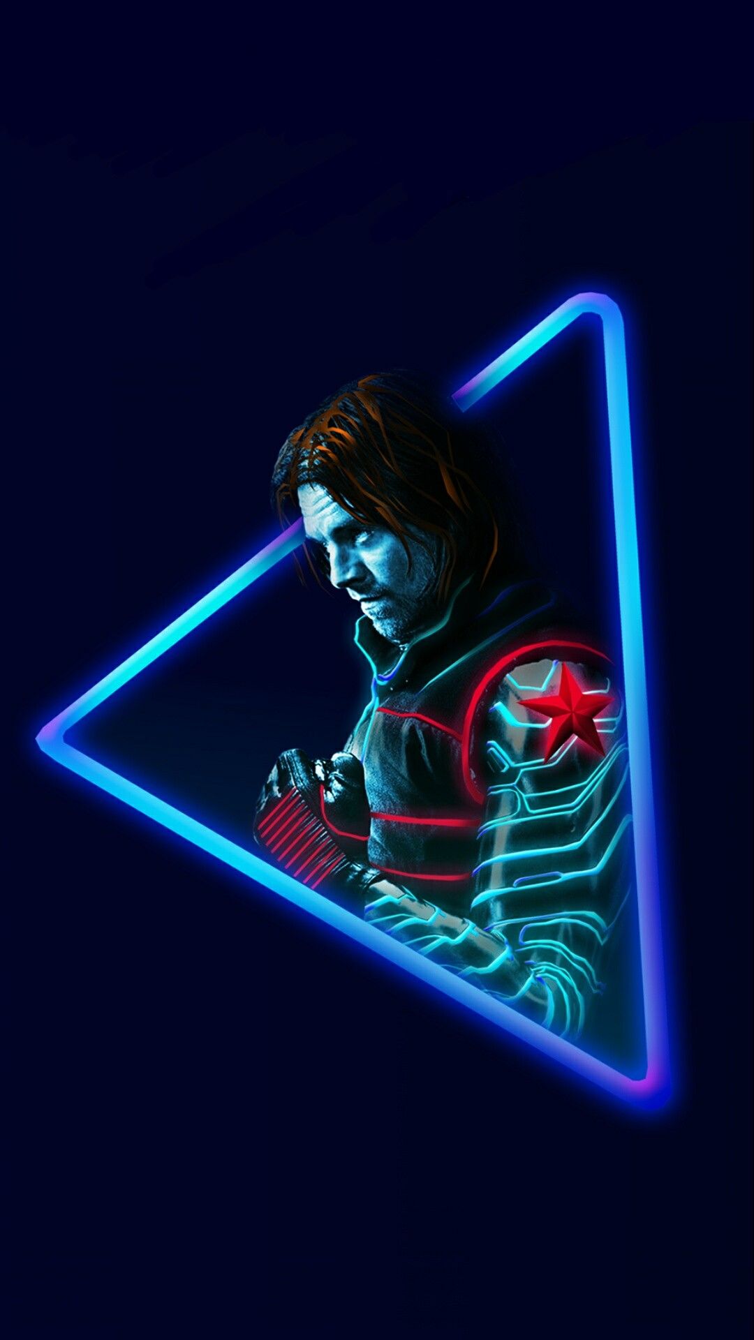 Winter Soldier Marvel Neon Wallpaper A
