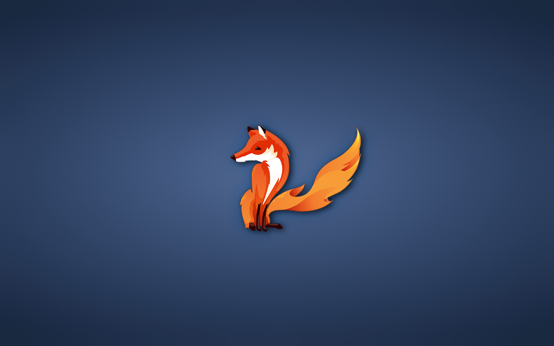 Wallpaper Fox Firefox Blue Background Minimalism