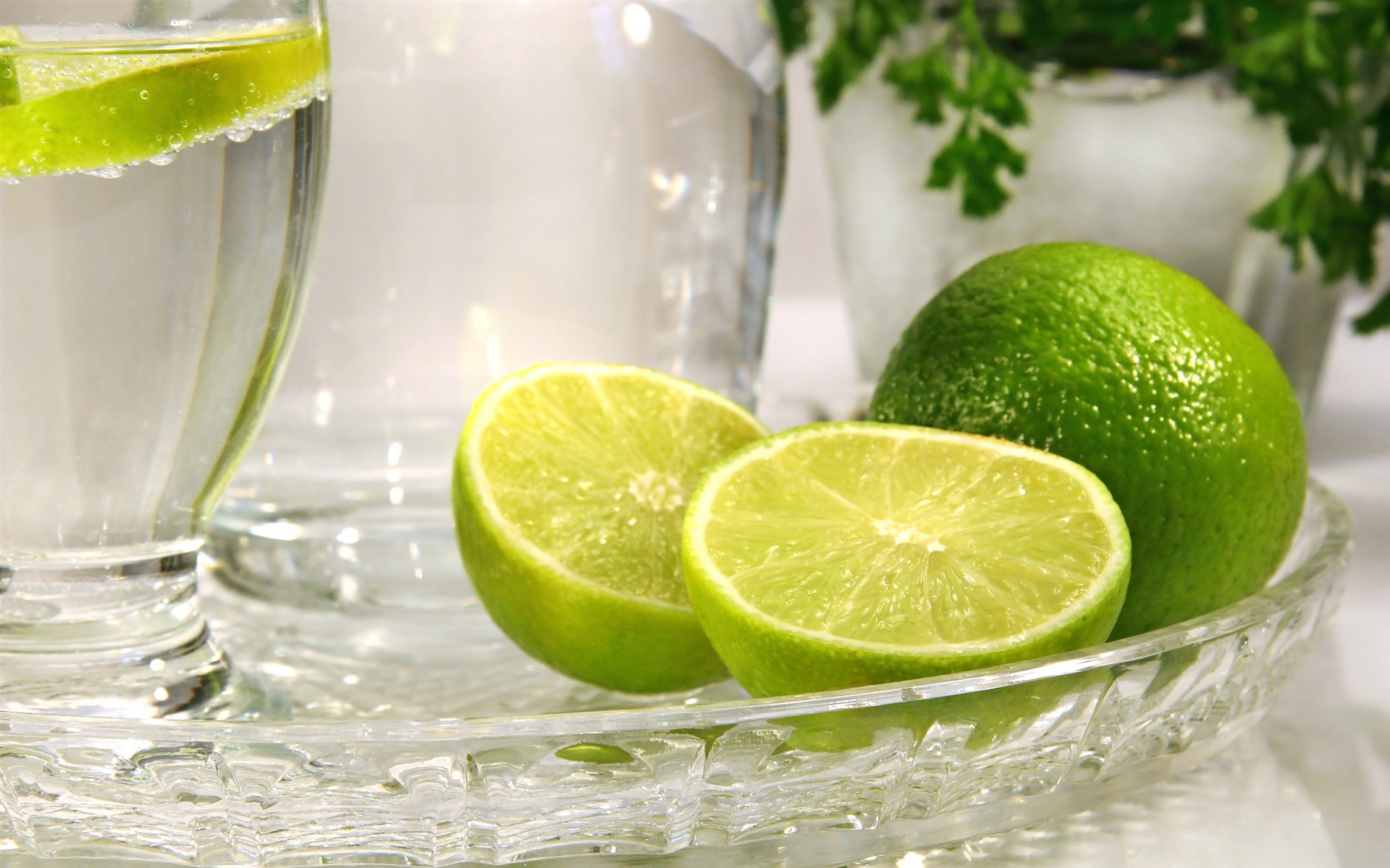Lime Citrus Fruit Glass Ray Food HD Wallpaper