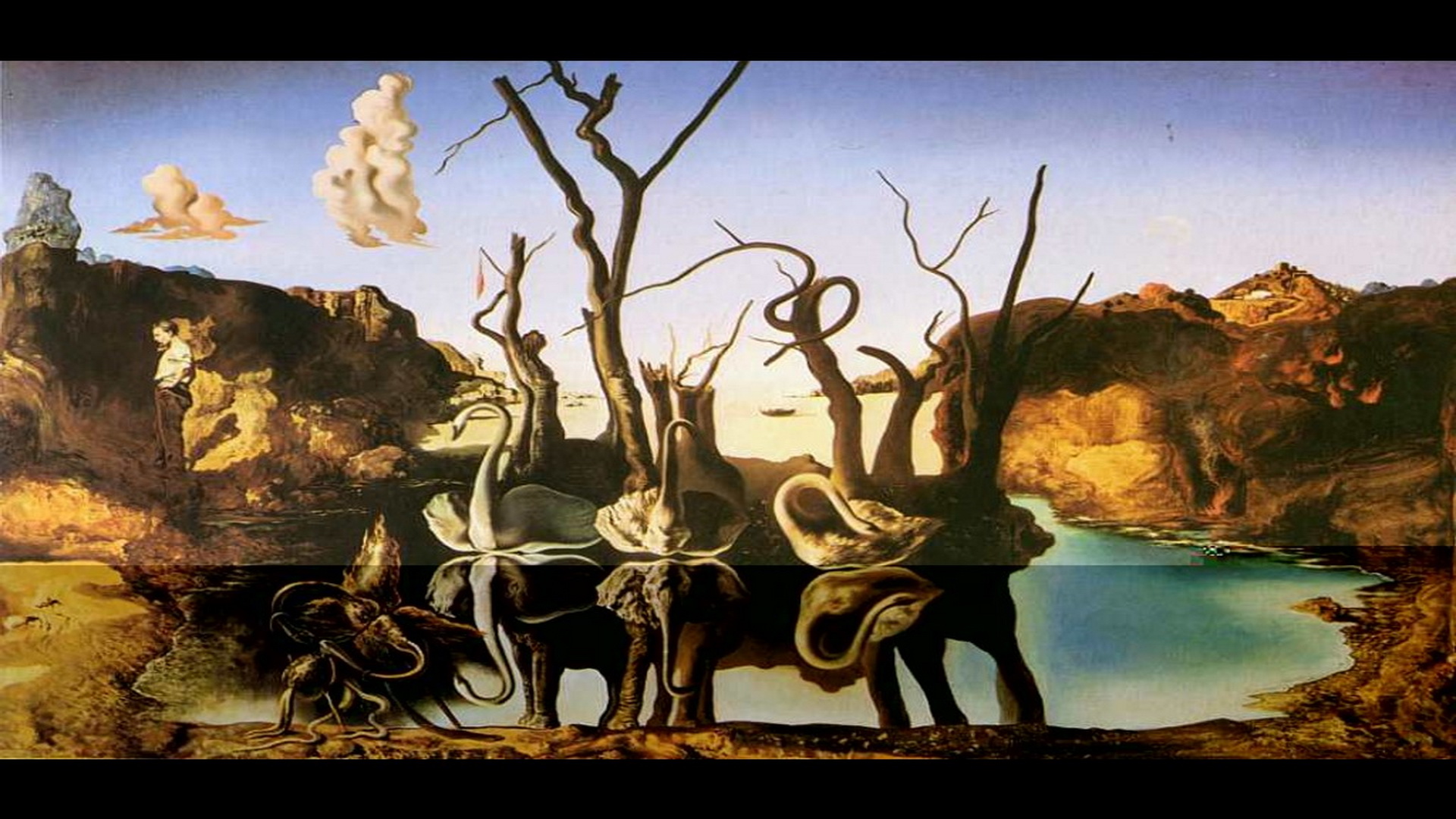 Salvador Dal Wallpaper Swans Reflecting Elephants HD Desktop