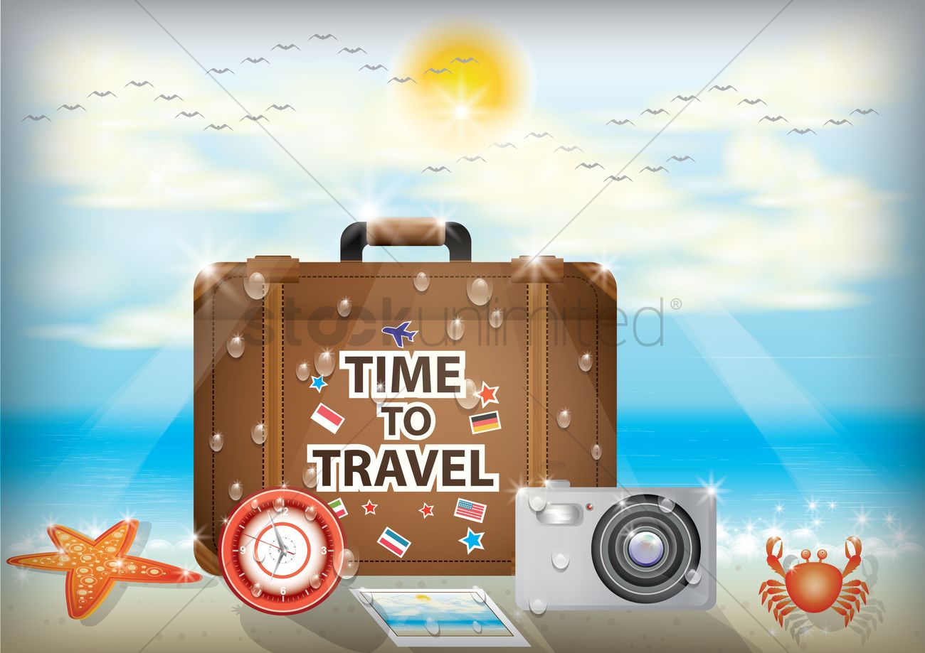 Time To Travel Wallpaper Vector Image Stockunlimited