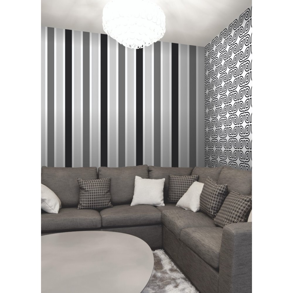 Wallpaper Black Silver White Fine Decor From I Love Uk