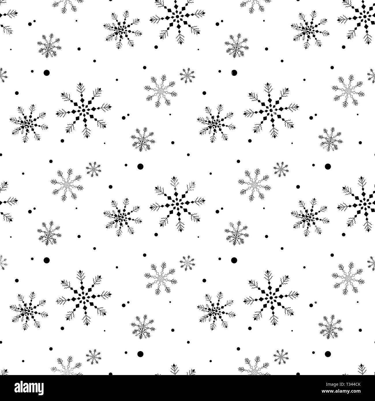 🔥 Free download Snowflake simple seamless pattern Black snow on white