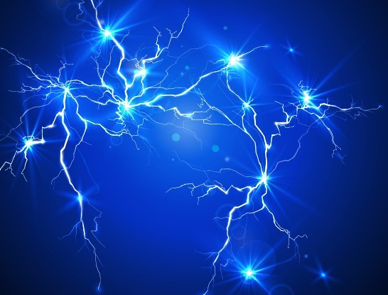 Blue Lightning Background Background