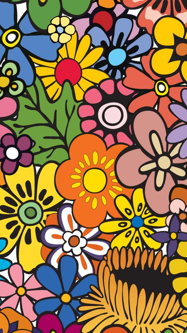 Hippie Flowers iPhone 5 Wallpaper 640x1136