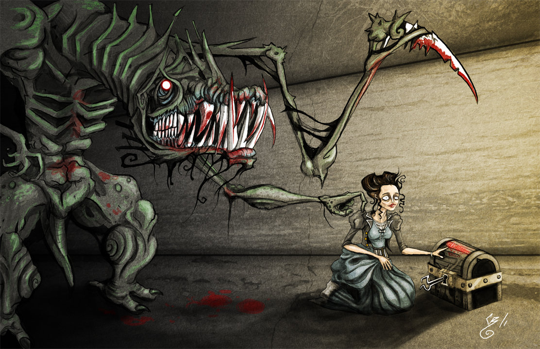 Lady And Lovecraftian Horror By Bunnybent