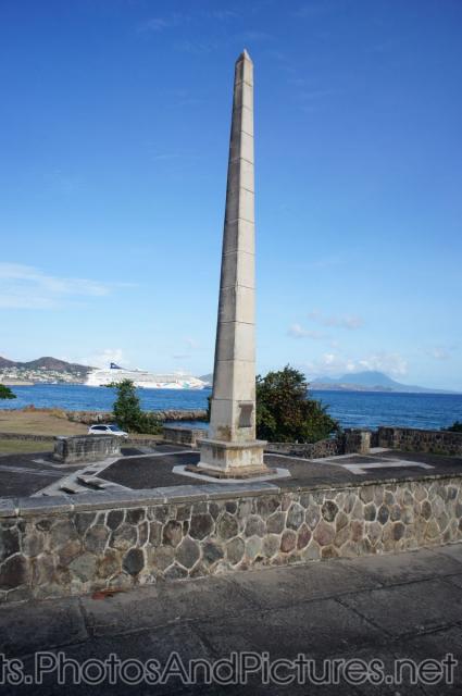 Of War Memorial Monument In St Kitts W Cruise Ship Background