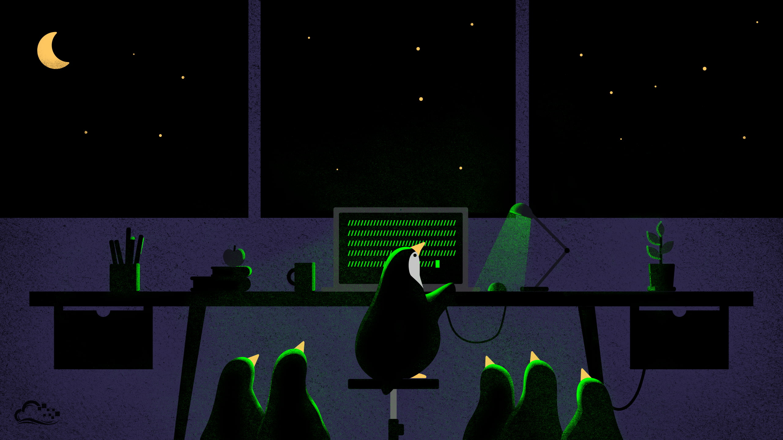Illustration Of Penguin Using Laptop Digitalocean Penguins