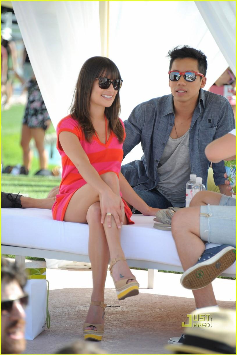 Lea Michele Lacoste L Ve Pool Party With Theo Stockman Photo